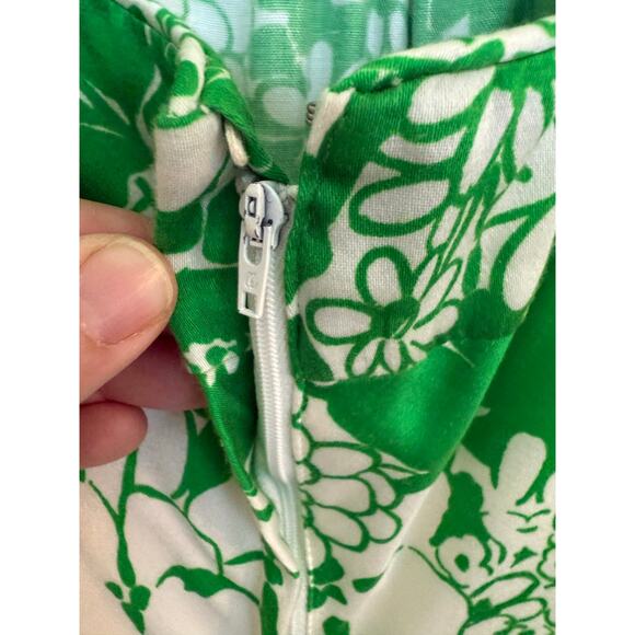 Vintage Waltah Clarkes Hawaiian Floral Maxi Dress‎ Green White Size 12 Neck - Picture 8 of 10